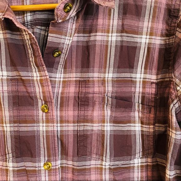 Carhartt Buttondown Shirt Plaid Purple Size Large - Picture 3 of 7
